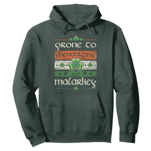 St. Patrick's Day Prone to Shenanigans and Malarkey Hoodie Funny St Patrick's Day Lucky Shamrock Irish TS10 Dark Forest Green Print Your Wear