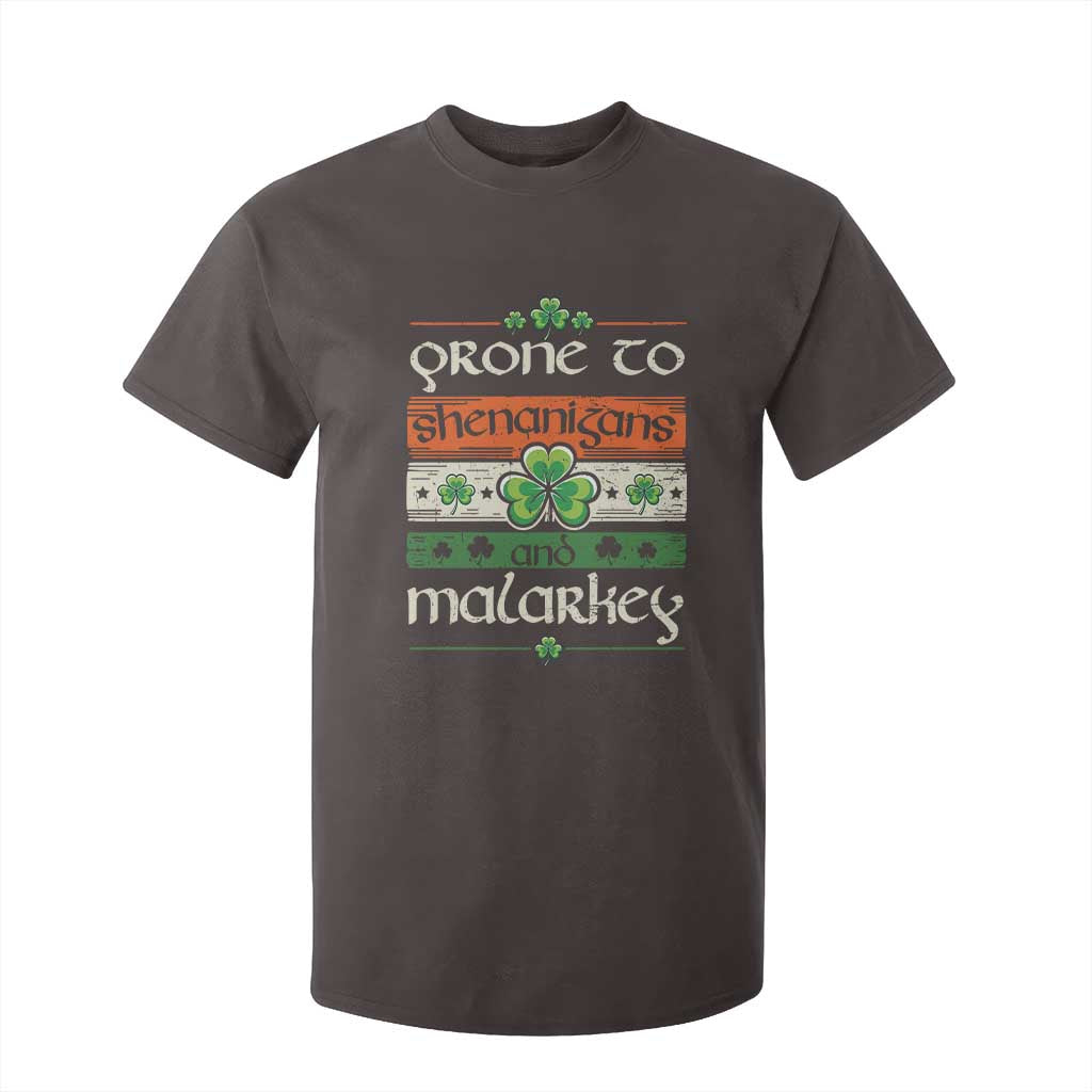 St. Patrick's Day Prone to Shenanigans and Malarkey T Shirt For Kid Funny St Patrick's Day Lucky Shamrock Irish TS10 Dark Chocolate Print Your Wear