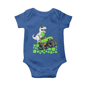 Lucky St Patricks Day Toddler Boys Baby Onesie T Rex Dino Riding Monster Truck Shamrock TS10 Royal Blue Print Your Wear