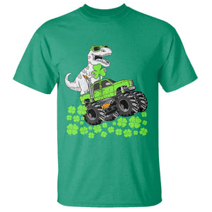 Lucky St Patricks Day Toddler Boys T Shirt T Rex Dino Riding Monster Truck Shamrock TS10 Irish Green Print Your Wear