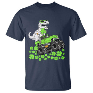 Lucky St Patricks Day Toddler Boys T Shirt T Rex Dino Riding Monster Truck Shamrock TS10 Navy Print Your Wear
