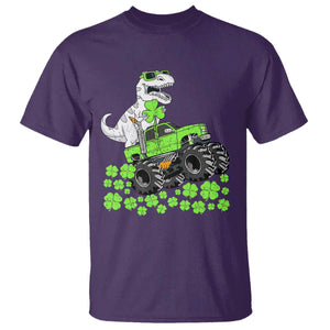 Lucky St Patricks Day Toddler Boys T Shirt T Rex Dino Riding Monster Truck Shamrock TS10 Purple Print Your Wear