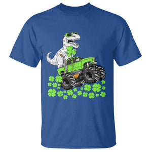 Lucky St Patricks Day Toddler Boys T Shirt T Rex Dino Riding Monster Truck Shamrock TS10 Royal Blue Print Your Wear