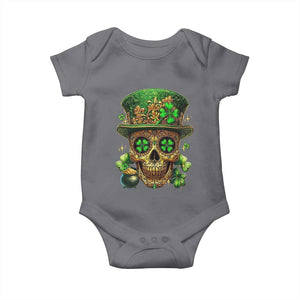 Sugar Skull St Patrick Day Baby Onesie De Los Muertos Lucky Shamrock TS10 Charcoal Print Your Wear