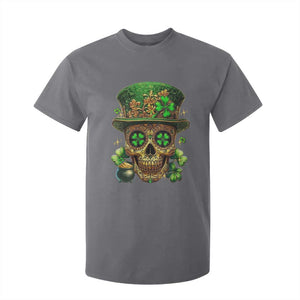 Sugar Skull St Patrick Day T Shirt For Kid De Los Muertos Lucky Shamrock TS10 Charcoal Print Your Wear