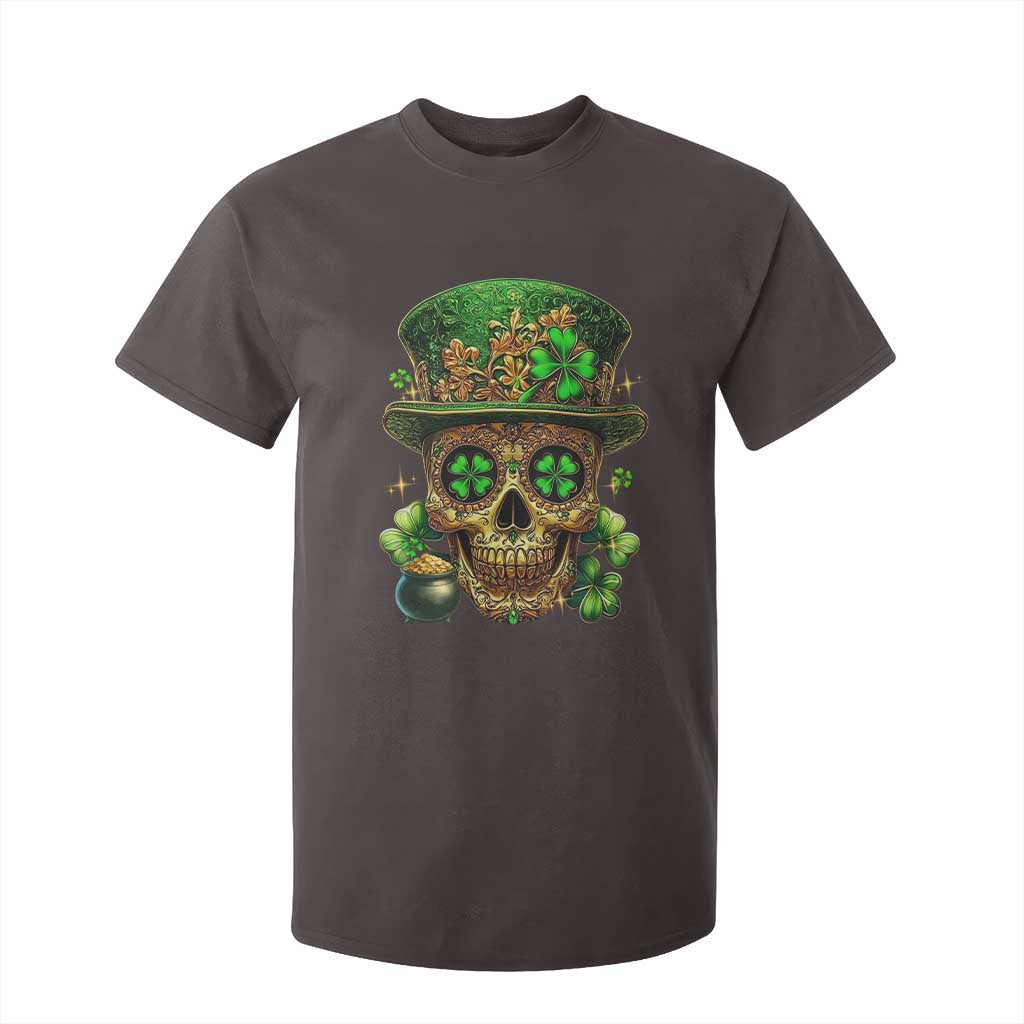 Sugar Skull St Patrick Day T Shirt For Kid De Los Muertos Lucky Shamrock TS10 Dark Chocolate Print Your Wear