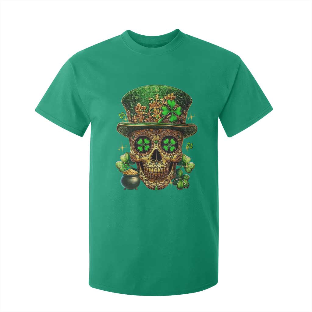Sugar Skull St Patrick Day T Shirt For Kid De Los Muertos Lucky Shamrock TS10 Irish Green Print Your Wear