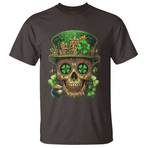 Sugar Skull St Patrick Day T Shirt De Los Muertos Lucky Shamrock TS10 Dark Chocolate Print Your Wear