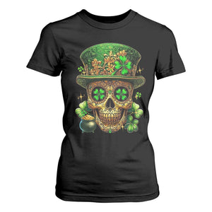 Sugar Skull St Patrick Day T Shirt For Women De Los Muertos Lucky Shamrock TS10 Black Print Your Wear