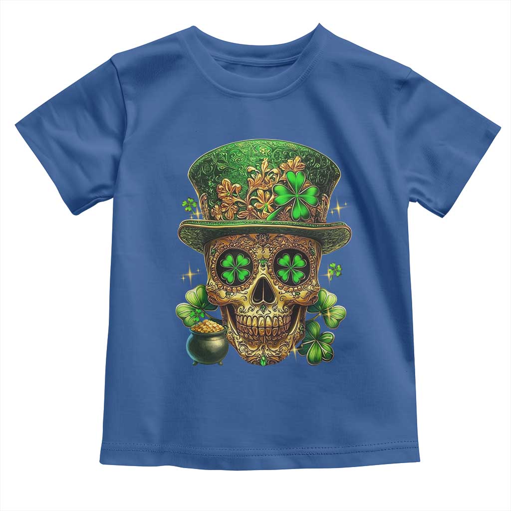 Sugar Skull St Patrick Day Toddler T Shirt De Los Muertos Lucky Shamrock TS10 Royal Blue Print Your Wear