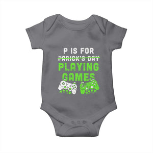 Video Game Controller Irish Gamer Boys St Patricks Day Baby Onesie TS10 Charcoal Print Your Wear