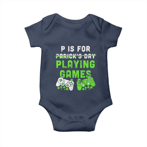 Video Game Controller Irish Gamer Boys St Patricks Day Baby Onesie TS10 Navy Print Your Wear