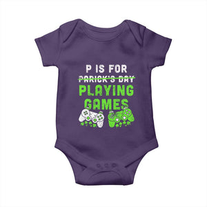 Video Game Controller Irish Gamer Boys St Patricks Day Baby Onesie TS10 Purple Print Your Wear