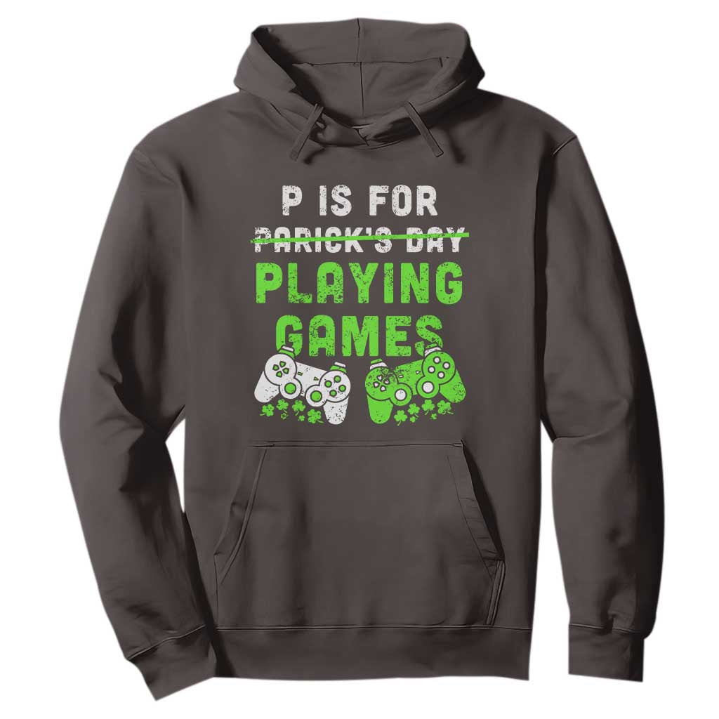Video Game Controller Irish Gamer Boys St Patricks Day Hoodie TS10 Dark Chocolate Print Your Wear