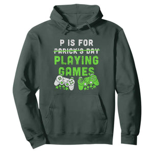 Video Game Controller Irish Gamer Boys St Patricks Day Hoodie TS10 Dark Forest Green Print Your Wear