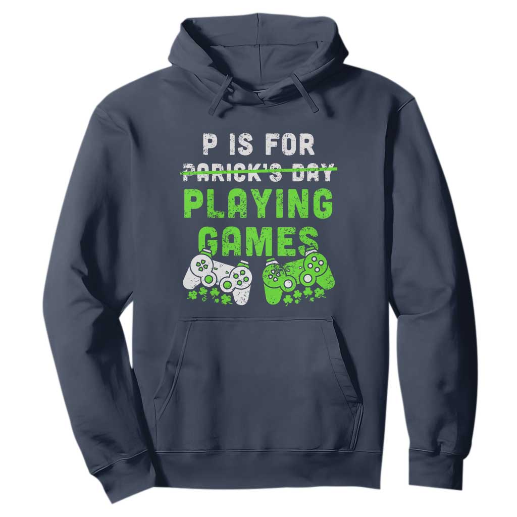 Video Game Controller Irish Gamer Boys St Patricks Day Hoodie TS10 Navy Print Your Wear