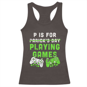 Video Game Controller Irish Gamer Boys St Patricks Day Racerback Tank Top TS10 Dark Chocolate Print Your Wear