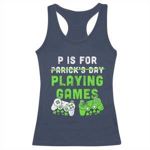 Video Game Controller Irish Gamer Boys St Patricks Day Racerback Tank Top TS10 Navy Print Your Wear