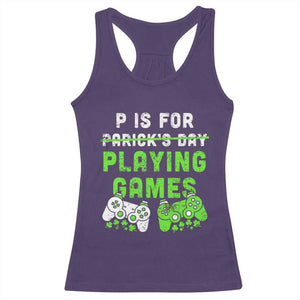Video Game Controller Irish Gamer Boys St Patricks Day Racerback Tank Top TS10 Purple Print Your Wear