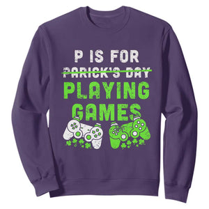 Video Game Controller Irish Gamer Boys St Patricks Day Sweatshirt TS10 Purple Print Your Wear