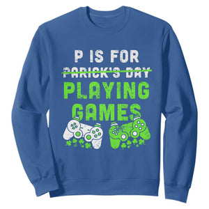 Video Game Controller Irish Gamer Boys St Patricks Day Sweatshirt TS10 Royal Blue Print Your Wear
