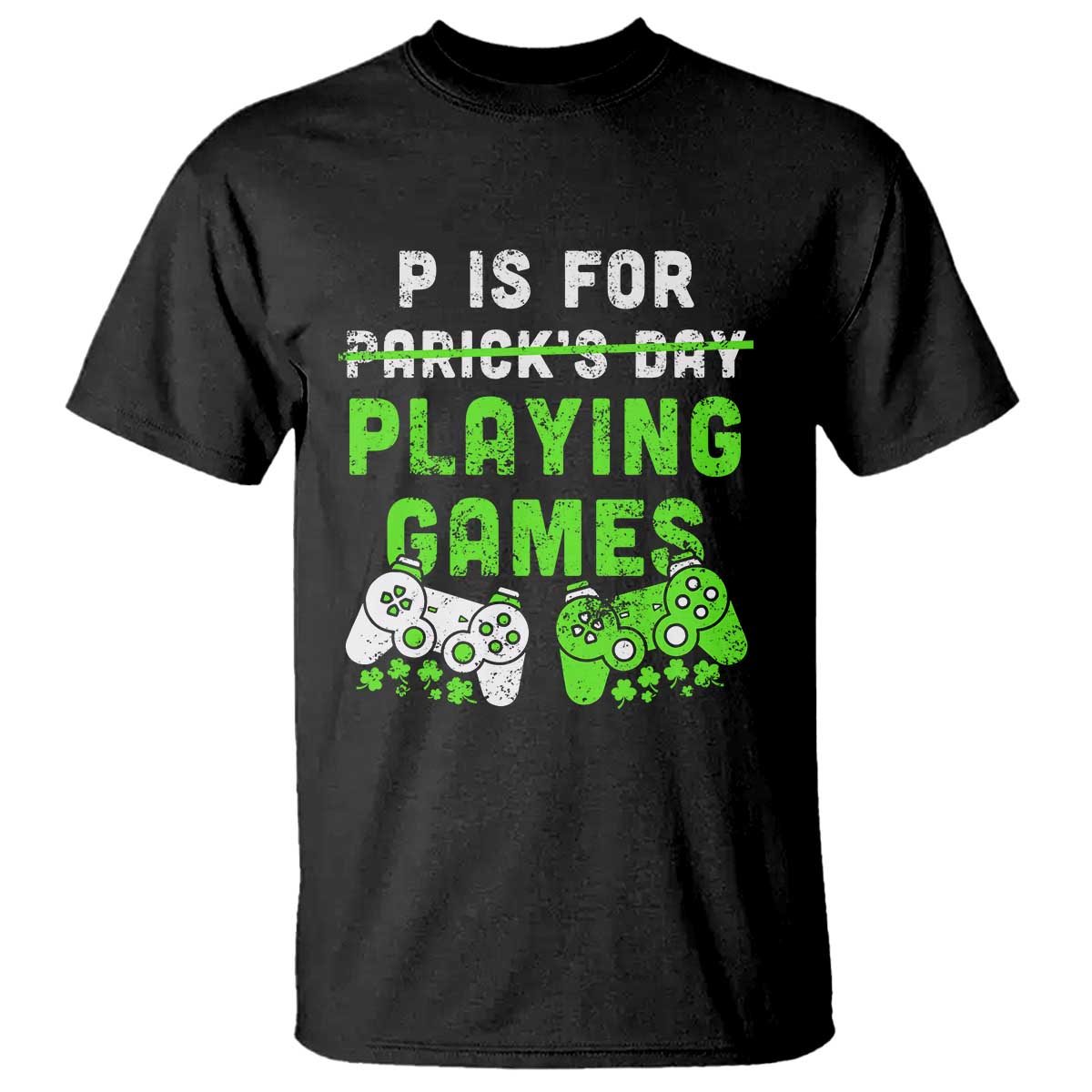 Video Game Controller Irish Gamer Boys St Patricks Day T Shirt TS10 Black Print Your Wear