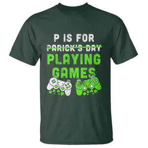 Video Game Controller Irish Gamer Boys St Patricks Day T Shirt TS10 Dark Forest Green Print Your Wear