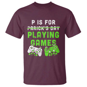 Video Game Controller Irish Gamer Boys St Patricks Day T Shirt TS10 Maroon Print Your Wear