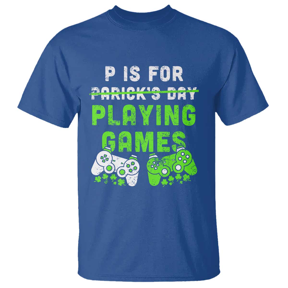 Video Game Controller Irish Gamer Boys St Patricks Day T Shirt TS10 Royal Blue Print Your Wear