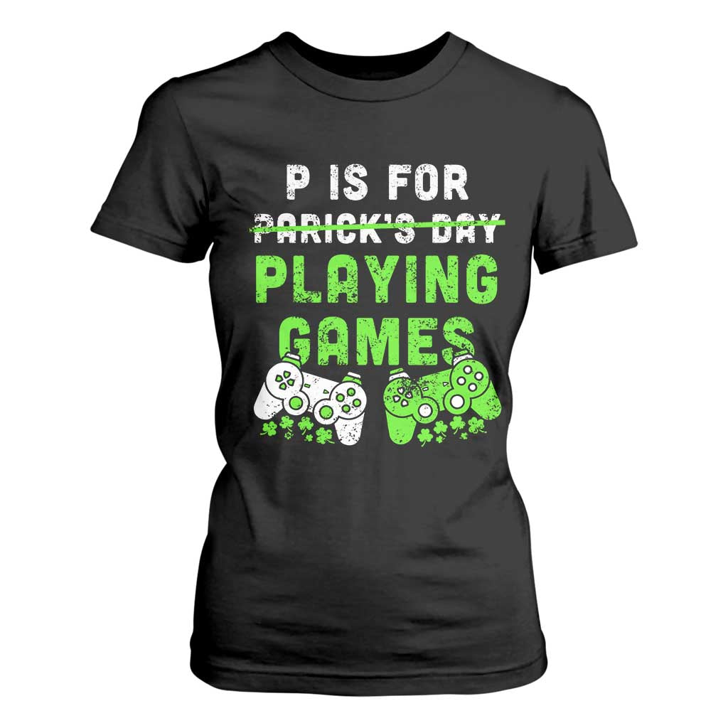 Video Game Controller Irish Gamer Boys St Patricks Day T Shirt For Women TS10 Black Print Your Wear