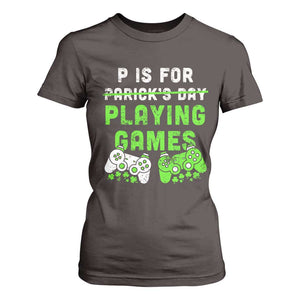 Video Game Controller Irish Gamer Boys St Patricks Day T Shirt For Women TS10 Dark Chocolate Print Your Wear