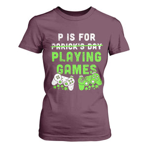 Video Game Controller Irish Gamer Boys St Patricks Day T Shirt For Women TS10 Maroon Print Your Wear