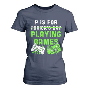Video Game Controller Irish Gamer Boys St Patricks Day T Shirt For Women TS10 Navy Print Your Wear