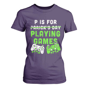 Video Game Controller Irish Gamer Boys St Patricks Day T Shirt For Women TS10 Purple Print Your Wear