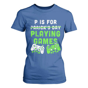 Video Game Controller Irish Gamer Boys St Patricks Day T Shirt For Women TS10 Royal Blue Print Your Wear
