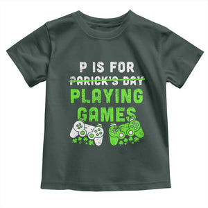 Video Game Controller Irish Gamer Boys St Patricks Day Toddler T Shirt TS10 Dark Forest Green Print Your Wear