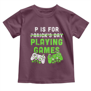 Video Game Controller Irish Gamer Boys St Patricks Day Toddler T Shirt TS10 Maroon Print Your Wear