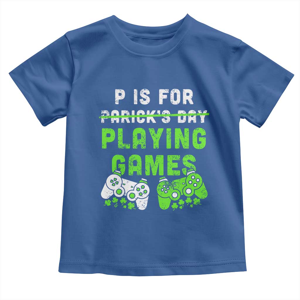 Video Game Controller Irish Gamer Boys St Patricks Day Toddler T Shirt TS10 Royal Blue Print Your Wear