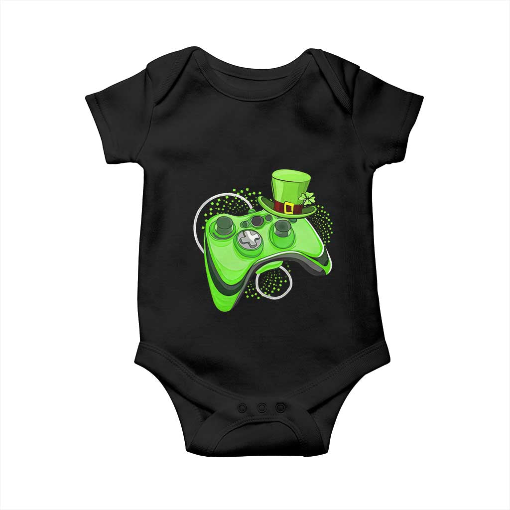 Irish Video Game Controller St Patrick Day Gamer Baby Onesie TS10 Black Print Your Wear