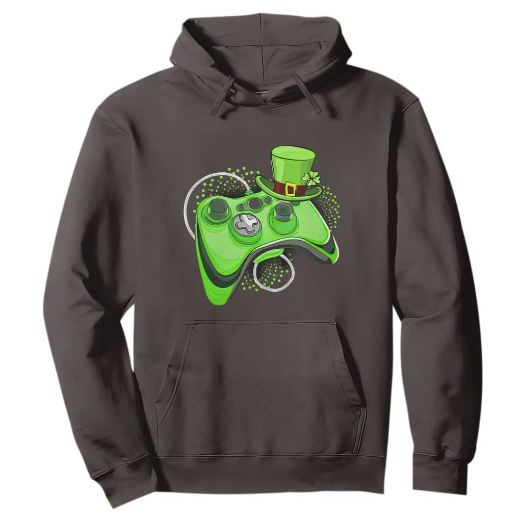 Irish Video Game Controller St Patrick Day Gamer Hoodie TS10 Dark Chocolate Print Your Wear