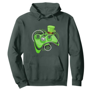 Irish Video Game Controller St Patrick Day Gamer Hoodie TS10 Dark Forest Green Print Your Wear