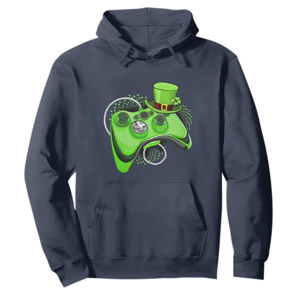 Irish Video Game Controller St Patrick Day Gamer Hoodie TS10 Navy Print Your Wear