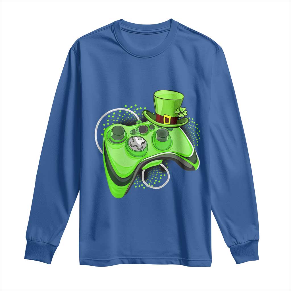 Irish Video Game Controller St Patrick Day Gamer Long Sleeve Shirt TS10 Royal Blue Print Your Wear