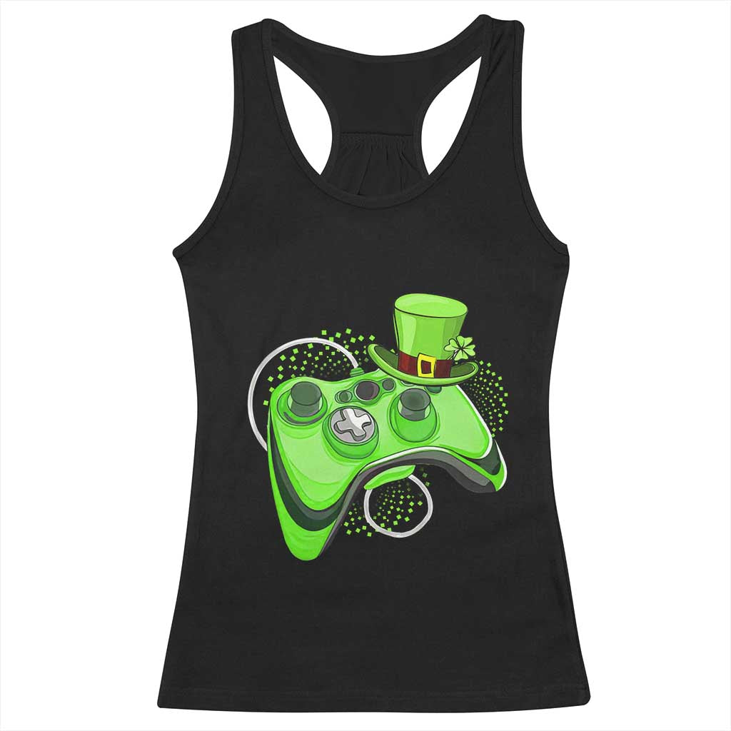 Irish Video Game Controller St Patrick Day Gamer Racerback Tank Top TS10 Black Print Your Wear