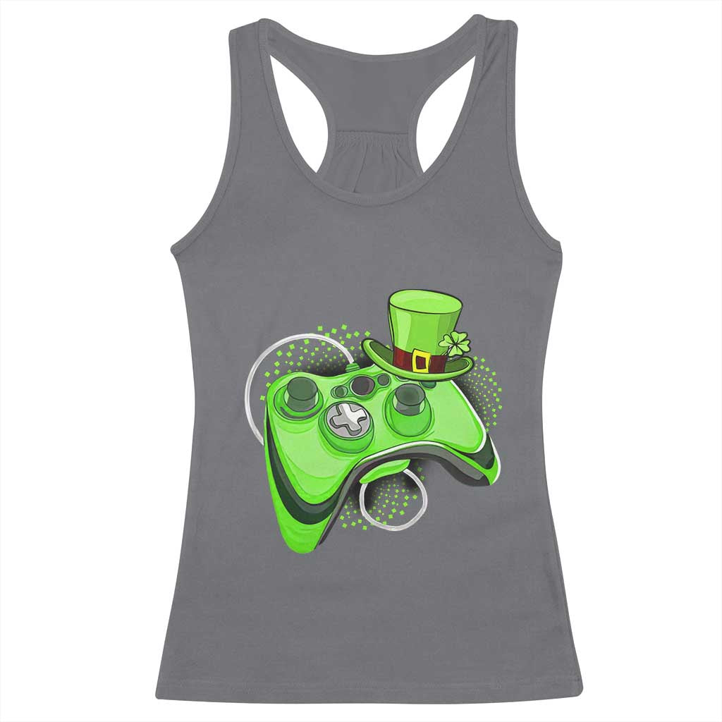Irish Video Game Controller St Patrick Day Gamer Racerback Tank Top TS10 Charcoal Print Your Wear