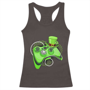 Irish Video Game Controller St Patrick Day Gamer Racerback Tank Top TS10 Dark Chocolate Print Your Wear