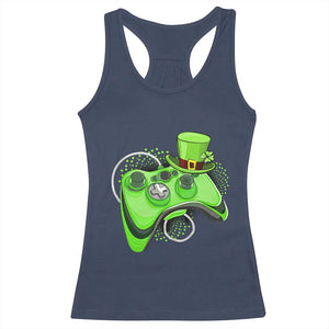 Irish Video Game Controller St Patrick Day Gamer Racerback Tank Top TS10 Navy Print Your Wear