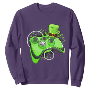 Irish Video Game Controller St Patrick Day Gamer Sweatshirt TS10 Purple Print Your Wear