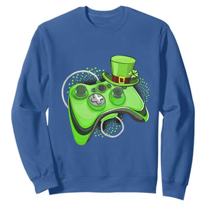 Irish Video Game Controller St Patrick Day Gamer Sweatshirt TS10 Royal Blue Print Your Wear
