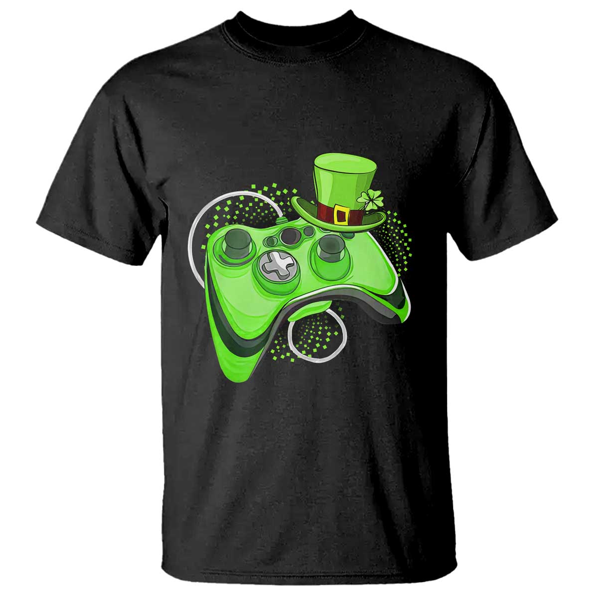 Irish Video Game Controller St Patrick Day Gamer T Shirt TS10 Black Print Your Wear